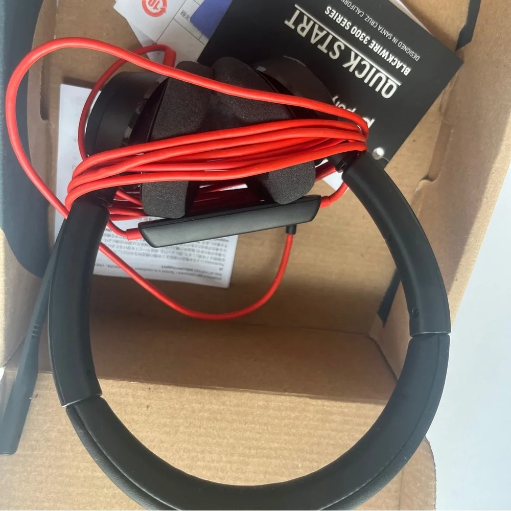 Poly Black and Red Wired Headset